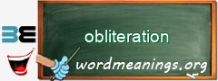 WordMeaning blackboard for obliteration